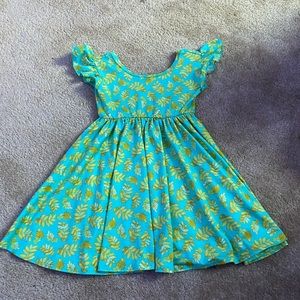Dot Dot Smile Dress - Gold Leaves
